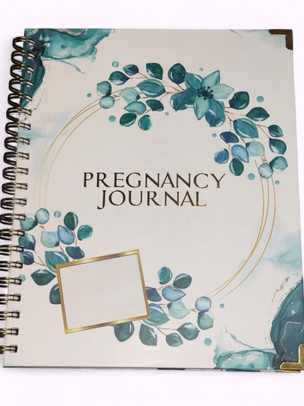 Pregnancy Journal - Teal Floral Spiral Notebook